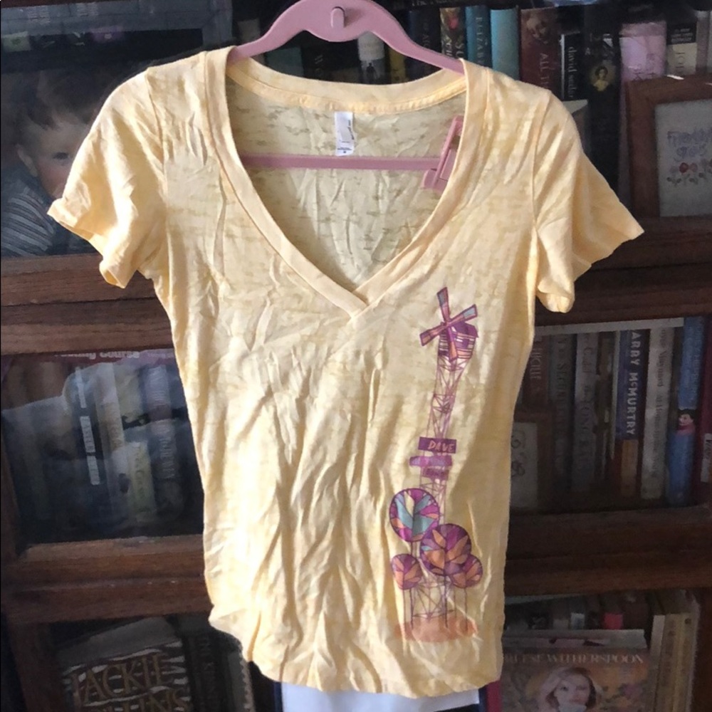 Yellow semi sheer short sleeve